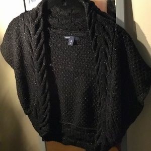 GAP Black Knit Sweater Sparkle Shrug for Kids